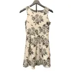 Forever 21 Floral Fit and Flare Dress with Mesh Back Detail
