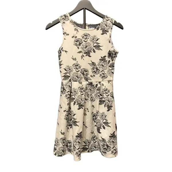 Forever 21 Floral Fit and Flare Dress with Mesh Back Detail