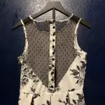 Forever 21 Floral Fit and Flare Dress with Mesh Back Detail