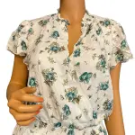 1.STATE White Floral Flutter Sleeve Jumpsuit with Pockets