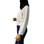 1.STATE Cream Waffle Knit Faux Wrap Sweater