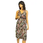 Adrianna Papell Floral Pleated Tiered Midi Dress