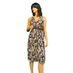 Adrianna Papell Floral Pleated Tiered Midi Dress