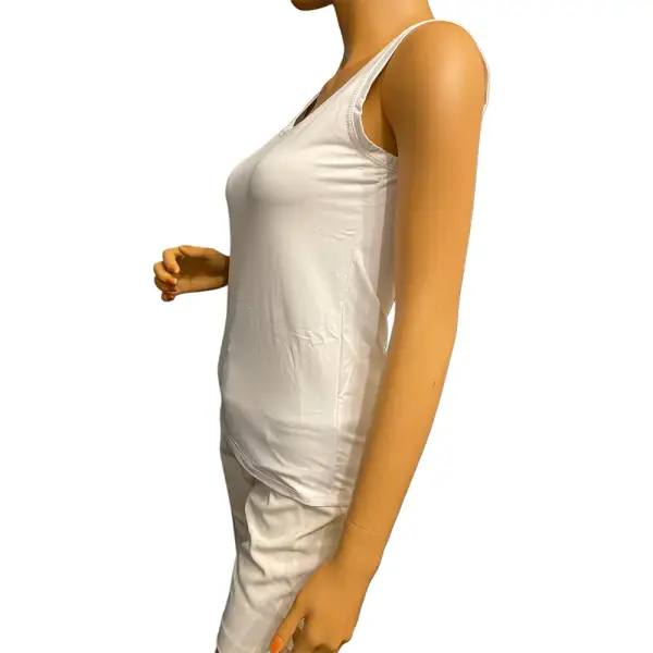 Alfani Scoop Neck Ruched Tank Top White Layering Essential