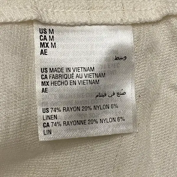 Alfani Wrap Front Top Ivory Linen Blend Collared Short Sleeve