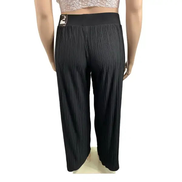 Alfani Wide Leg Plissé Pleated Pants Black Size Medium