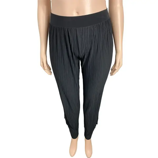 Alfani Wide Leg Plissé Pleated Pants Black Size Medium