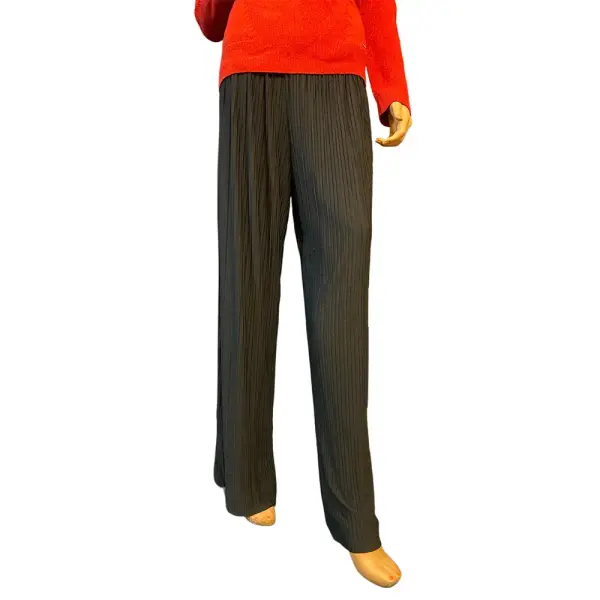 Alfani Wide Leg Plissé Pleated Pants Black Size Medium