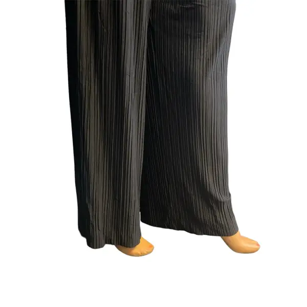 Alfani Wide Leg Plissé Pleated Pants Black Size Medium