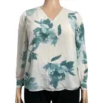 Alfani Watercolor Floral V-Neck Blouse