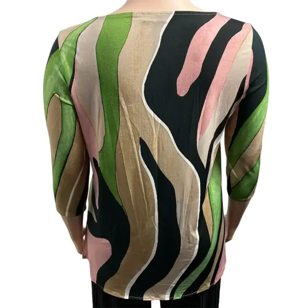 Alfani Abstract Wavy Stripe Tunic Top
