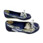 American Eagle Girls Blue Plaid Canvas Wedge Moccasin Loafers Size 3