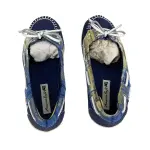 American Eagle Girls Blue Plaid Canvas Wedge Moccasin Loafers Size 3