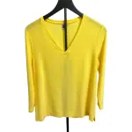 Anne Klein Citron Yellow V-Neck Stretch Top