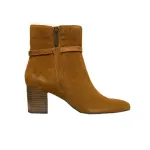 Aqua College Tatum Waterproof Suede Ankle Booties Rust Brown Block Heel Womens