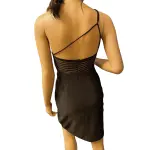 Aqua Dresses One Shoulder Asymmetrical Sheath Dress Mesh Detail