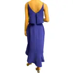 Aqua Women’s Cobalt Blue Sleeveless Asymmetric Ruffle Popover Midi Dress