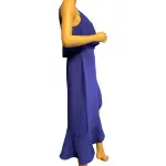 Aqua Women’s Cobalt Blue Sleeveless Asymmetric Ruffle Popover Midi Dress