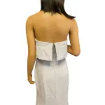 Aqua Strapless Gown with Side Slit