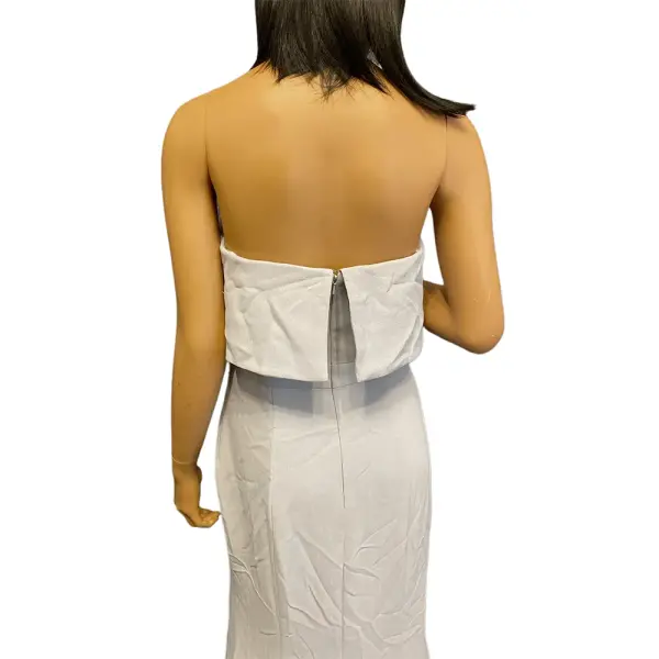 Aqua Strapless Gown with Side Slit