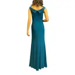 Aqua Dresses Off Shoulder Collar Neck Formal Gown High Slit