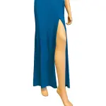 Aqua Dresses Off Shoulder Collar Neck Formal Gown High Slit