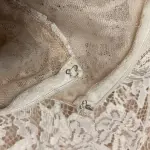 Aqua Lace Cap Sleeve Dress High-Low Hem Ivory