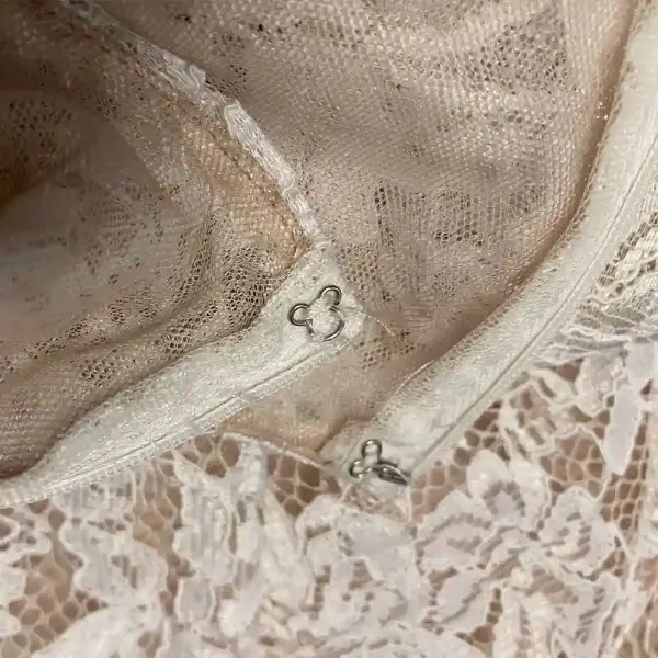 Aqua Lace Cap Sleeve Dress High-Low Hem Ivory