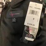 Aqua Mixed Print Pleated Gown with Mesh Inset Waist