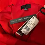 Aqua Red V Neck High Slit Evening Gown