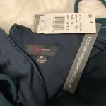 Aqua Pine Green Scoop Neck High Slit Evening Gown