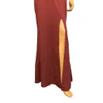 Aqua Burgundy Halter Neck High Slit Evening Gown