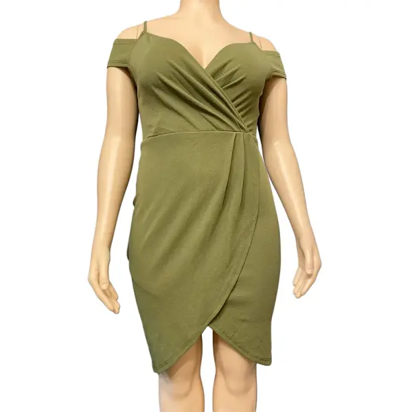 AX Paris Cold Shoulder Wrap Front Bodycon Dress