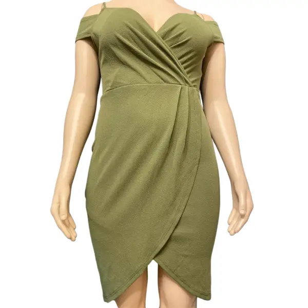 AX Paris Cold Shoulder Wrap Front Bodycon Dress
