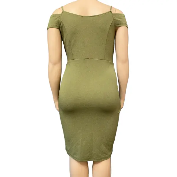 AX Paris Cold Shoulder Wrap Front Bodycon Dress