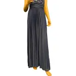 B. Darlin Embellished Halter Gown with Pleated Skirt