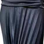 B. Darlin Embellished Halter Gown with Pleated Skirt