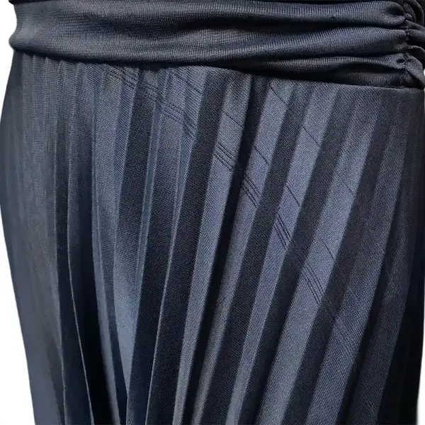 B. Darlin Embellished Halter Gown with Pleated Skirt