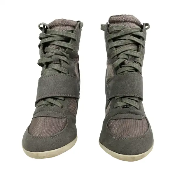 Bamboo Taupe Wedge High-Top Sneakers Size 6