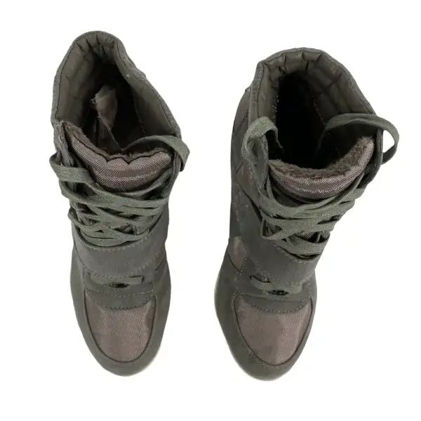 Bamboo Taupe Wedge High-Top Sneakers Size 6