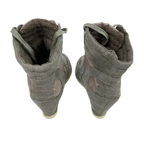 Bamboo Taupe Wedge High-Top Sneakers Size 6