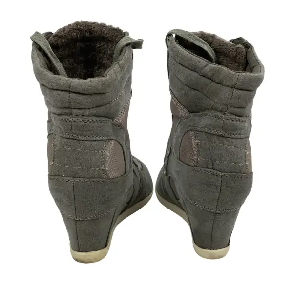 Bamboo Taupe Wedge High-Top Sneakers Size 6
