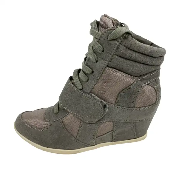 Bamboo Taupe Wedge High-Top Sneakers Size 6