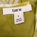 Bar III Palm Leaf Print Ruffle Halter Top Lime Green