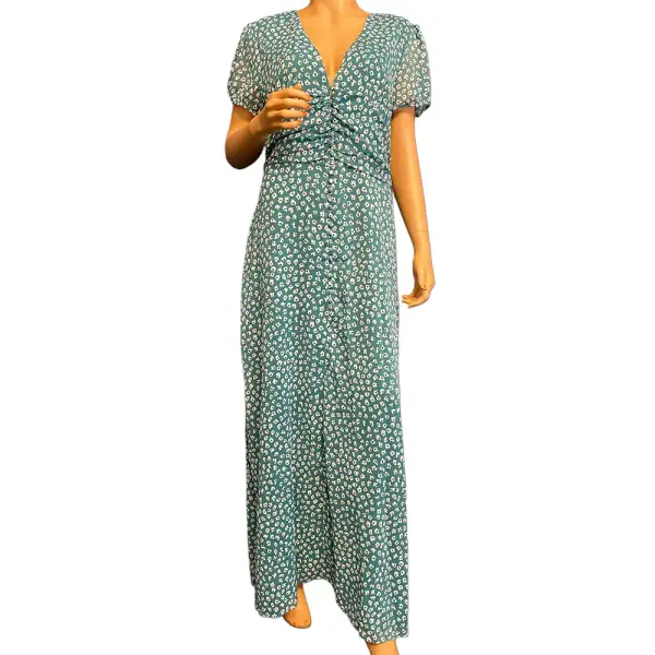 Bar III Seabreeze Green Floral Maxi Dress