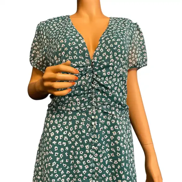 Bar III Seabreeze Green Floral Maxi Dress