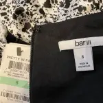 Bar III Black White Splatter Print Flutter Sleeve Dress