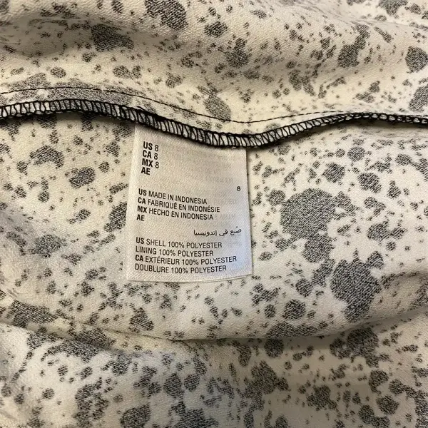 Bar III Black White Splatter Print Flutter Sleeve Dress