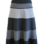 BCBG Max Azria Gray and Black Strapless Wool Blend Midi Dress