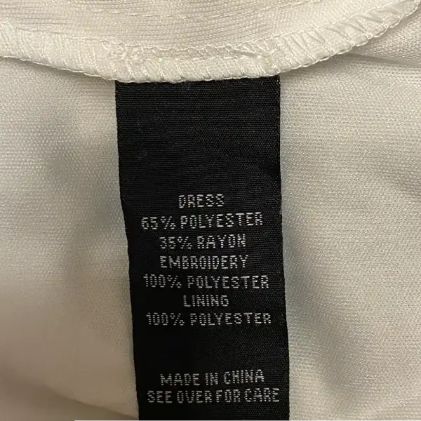 BCX Floral Embroidered Halter Dress White Navy Blue